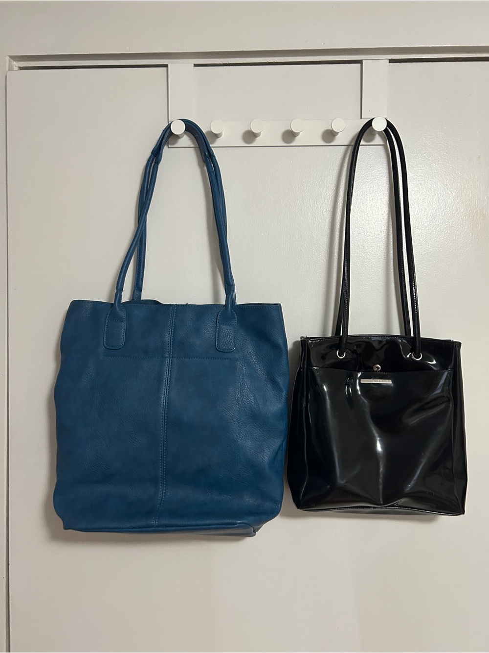 Blue Leather Tote Bag - Versatile Everyday Carry